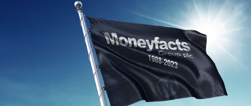 Banner Image of Moneyfacts Flag Against Blue Sky